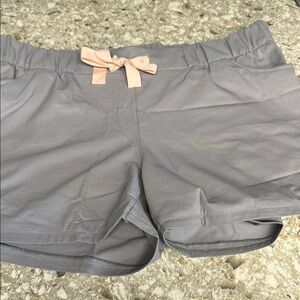 Gray Women's Shorts with Pink Bow